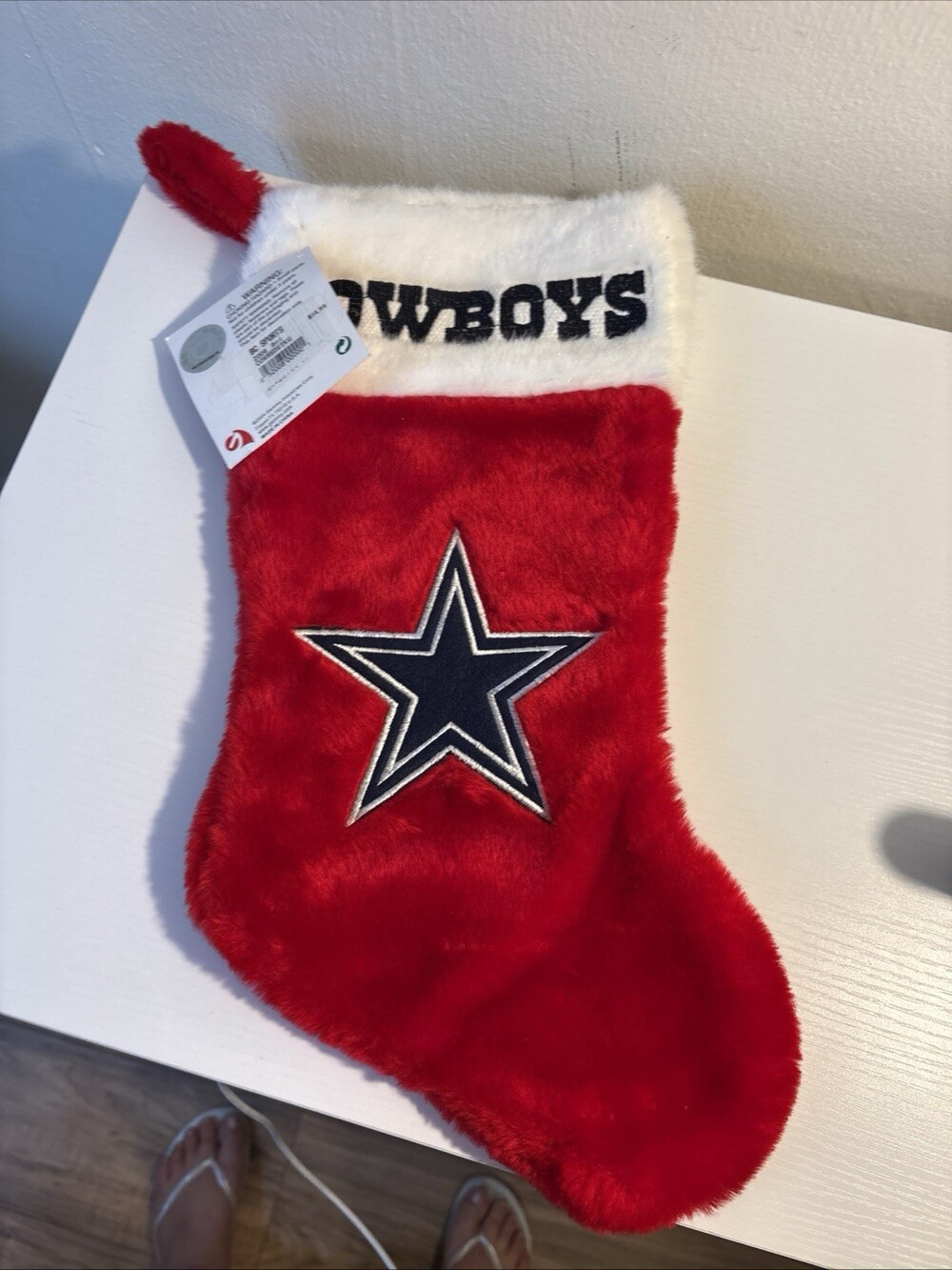 Dallas Cowboys Christmas Stocking Vintage Red Blue Star New With Tags 2004